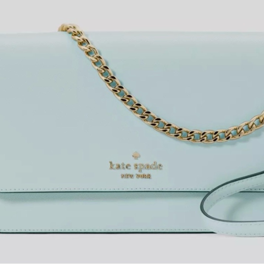 NWT Kate Spade Madison crossbody with Gold Chain in blue glow